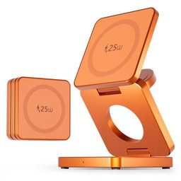IW31 25W Foldable 3 in 1 Magnetic Wireless Fast Charger(Orange)