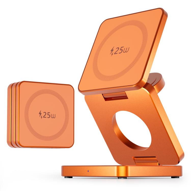 IW31 25W Foldable 3 in 1 Magnetic Wireless Fast Charger(Orange)_4