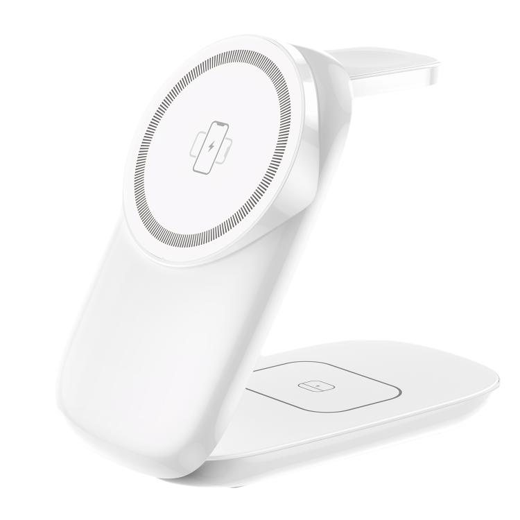 HAMTOD M72 15W Foldable 3 in 1 Magnetic Wireless Charger Stand(White)_1