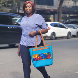 Nia Tote Aqua blue