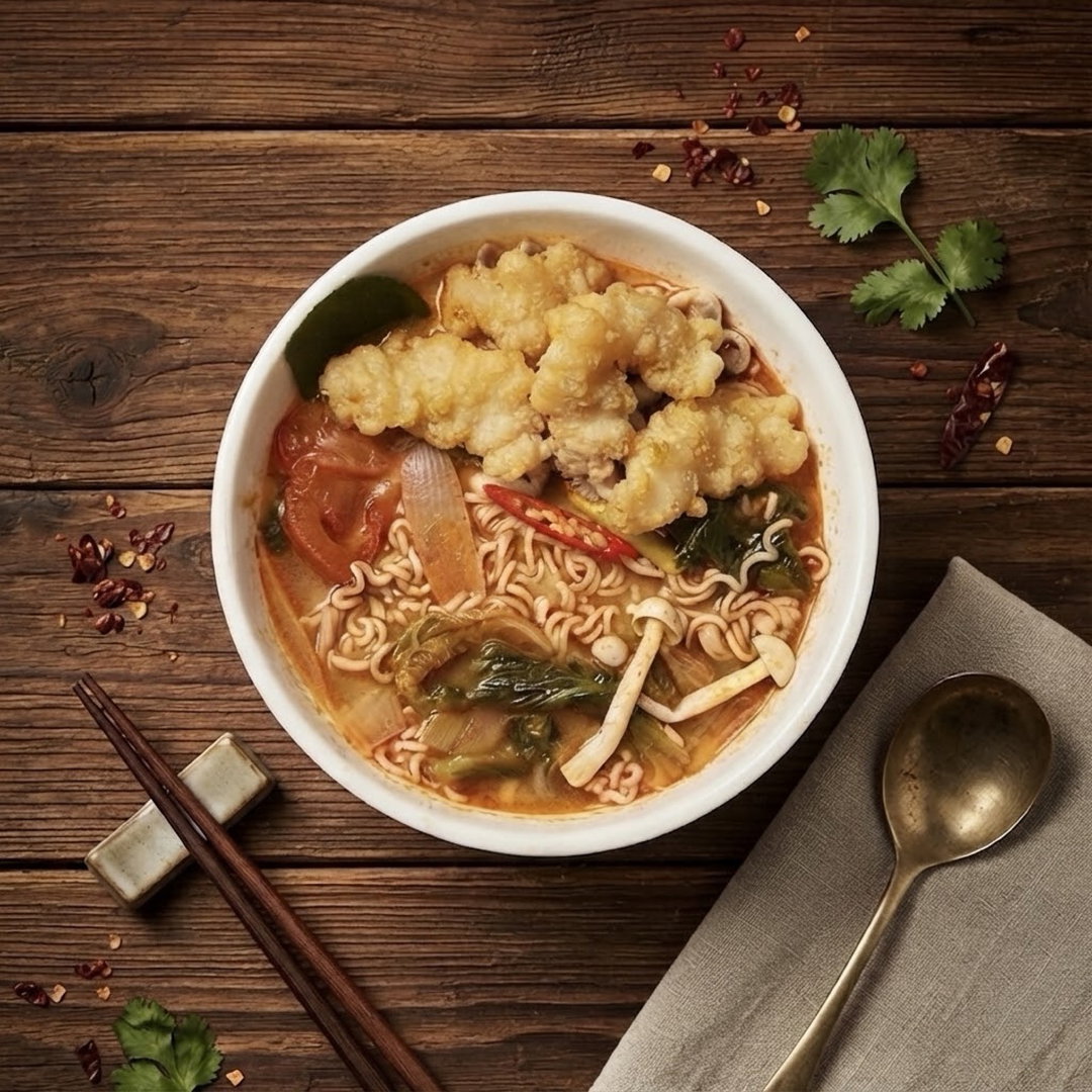 Fried Fish Tomyum Soup