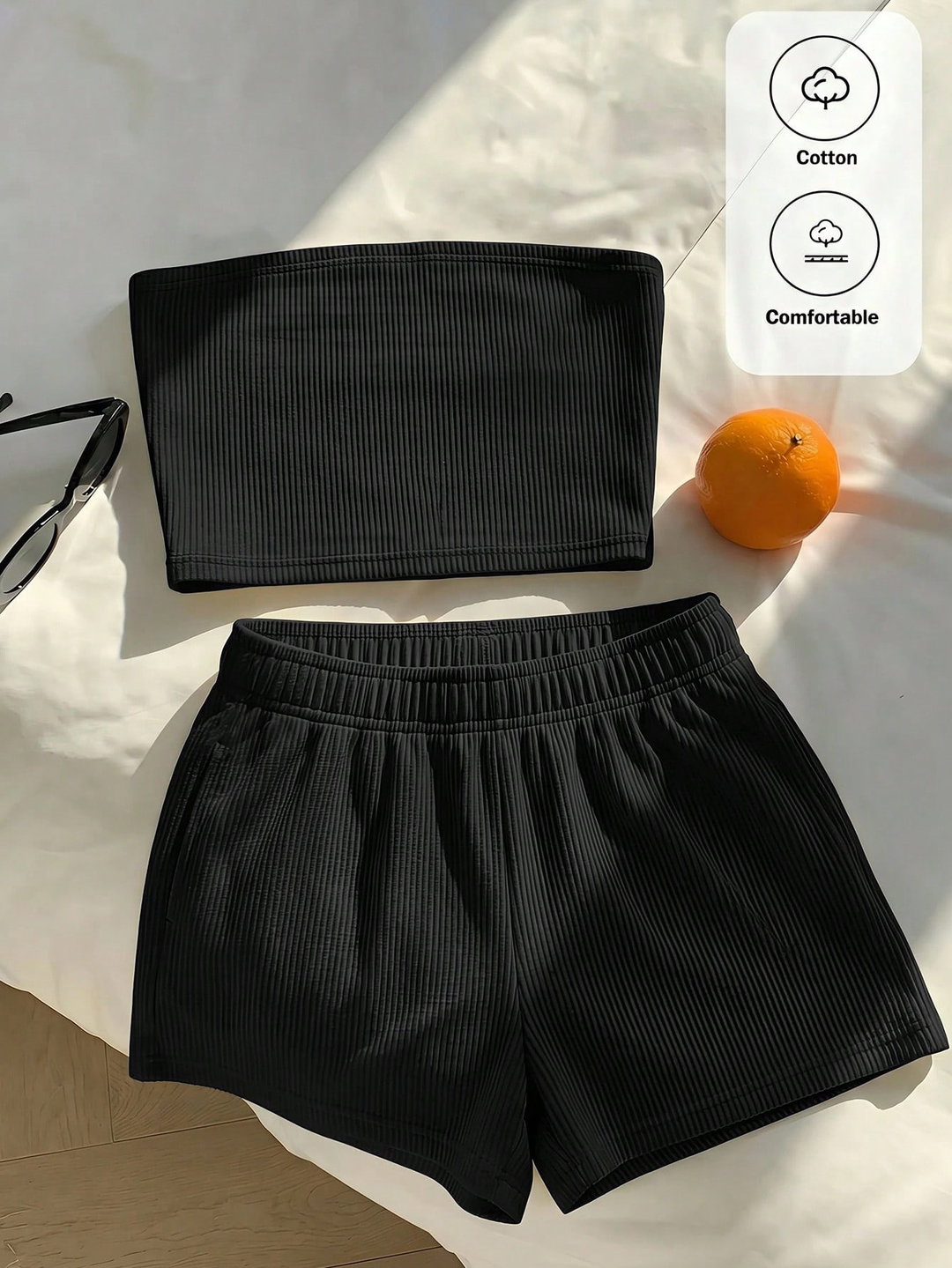 CONJINTO CASUAL SHORT TOP STRSPLE NEGRO