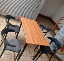 Foldable Chair + 4 Plastic Curved Back Chair