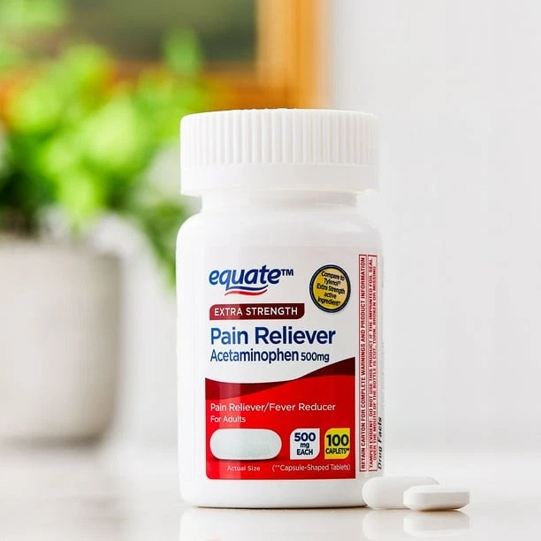 Equate Acetaminophen Extra Strength Pain Reliever/Fever Reducer Gelcaps, 500 mg, 100 Count