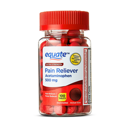 Equate Extra Strength Pain Reliever Acetaminophen Caplets, 500mg, Pain Reliever/Fever Reducer, 100 Count, Compare to TylenolÂ® Extra Strength Active Ingredient