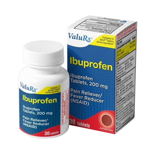 ValuRx Pain Relief Ibuprofen Tablets Brown 30ct