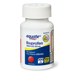 Equate Ibuprofen Tablets, 200 mg, Pain Reliever and Fever Reducer, 100 Count, Compare to AdvilÂ® Tablets Active Ingredient