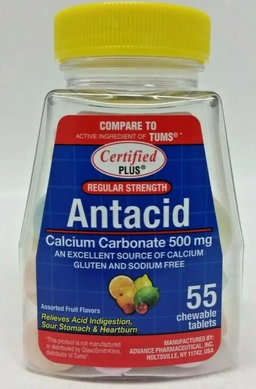 Bottles Chewable Antacid w/ Calcium, 55 ct.