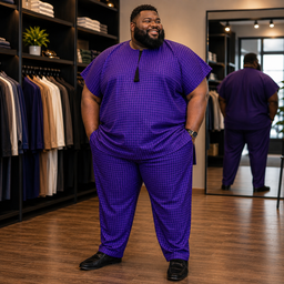 Luceez Male Plus Size Purple Set 