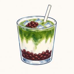 Iced Azuki Matcha Latte