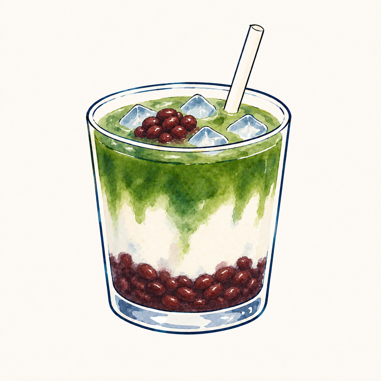 Iced Azuki Matcha Latte