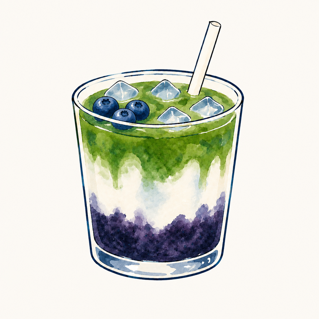 Iced Blueberry Matcha Latte