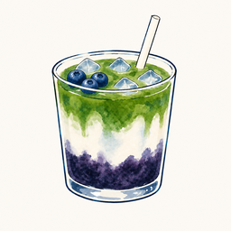 Iced Blueberry Matcha Latte