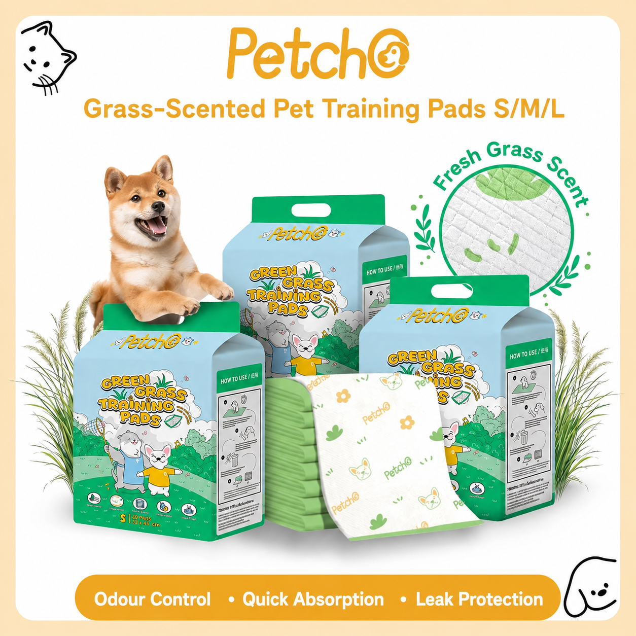 [Pre-order] Grass Scented Training Pee Pads_0