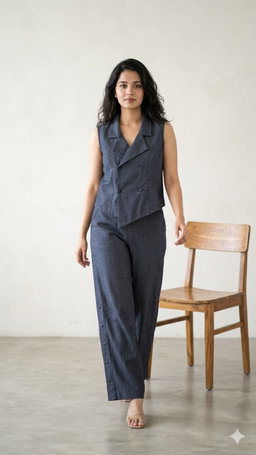 Waistcoat Denim Set