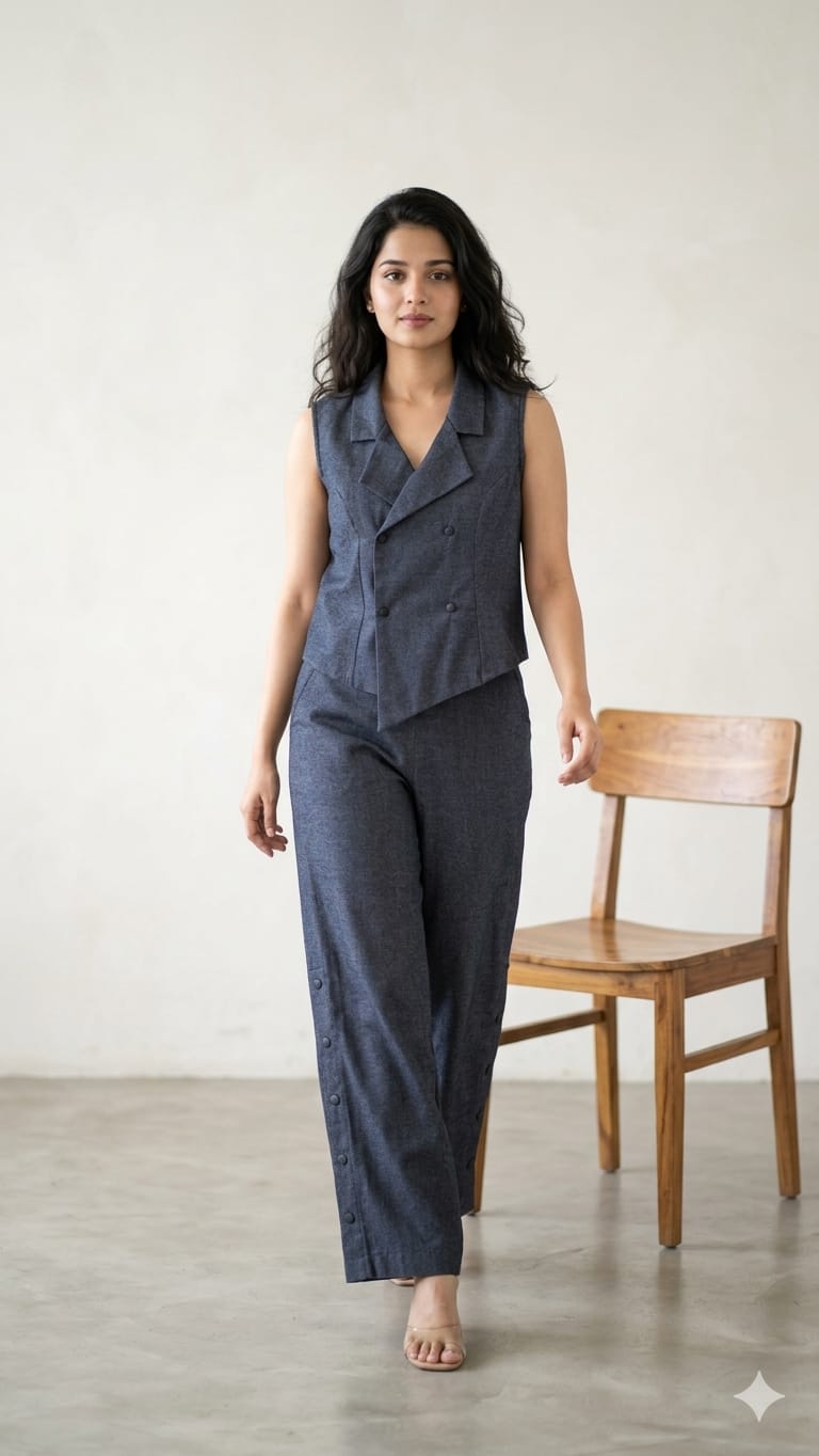 Waistcoat Denim Set