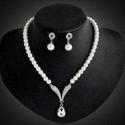 parure royale(goutte&cristaux) argente, perle de culture