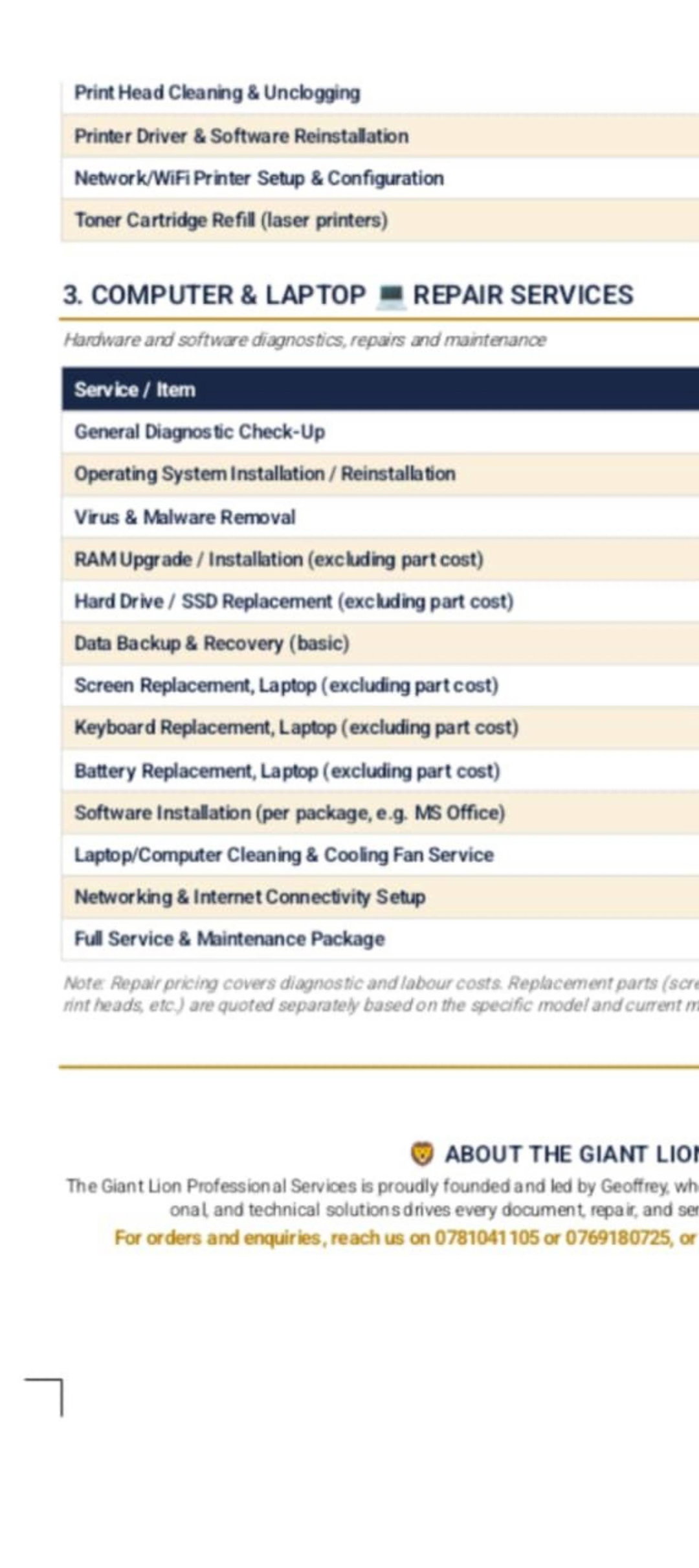 Quality Printer and Laptop Repairs