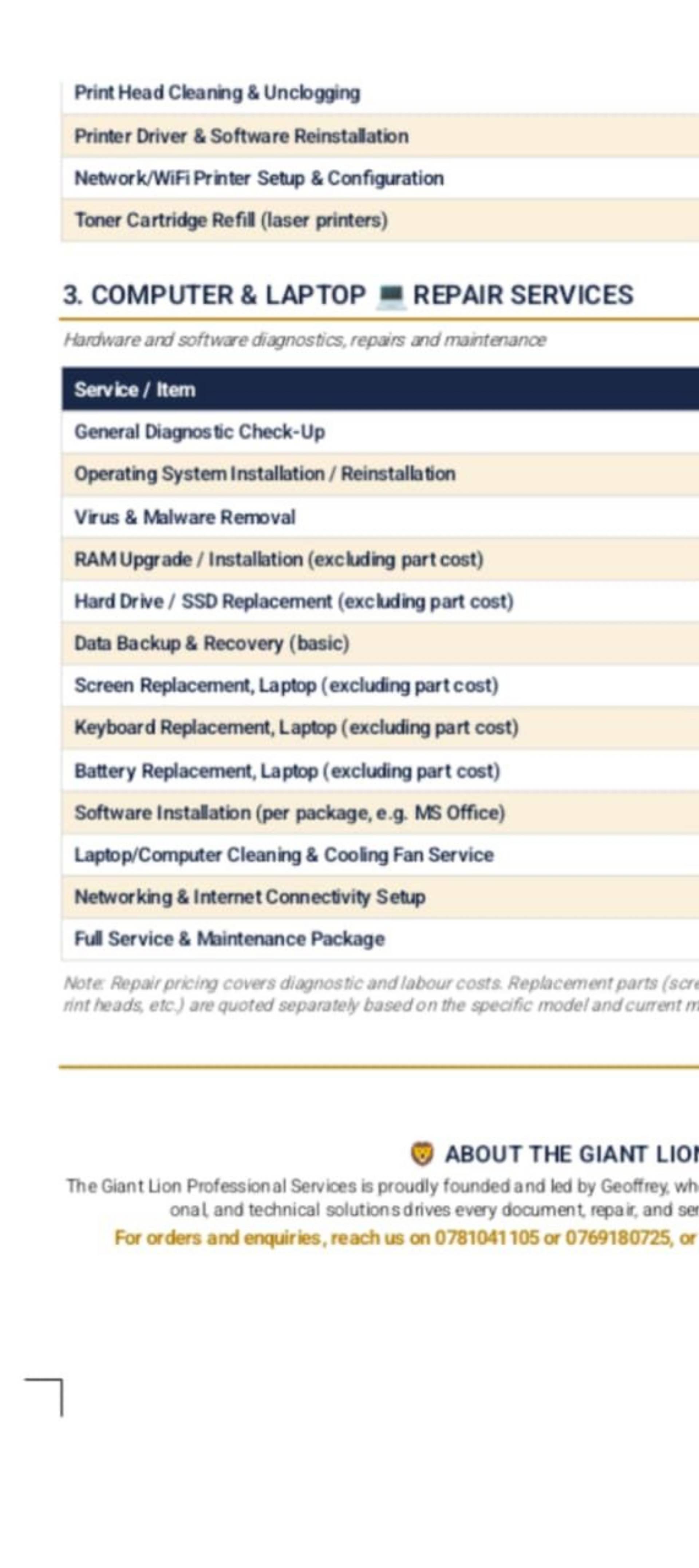 Quality Printer and Laptop Repairs