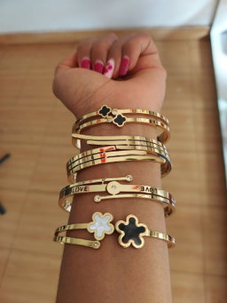 Stainless Steel Bangle Bracelets Gold