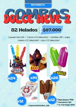 COMBO 2 - DOLCE NEVE - 82 Helados