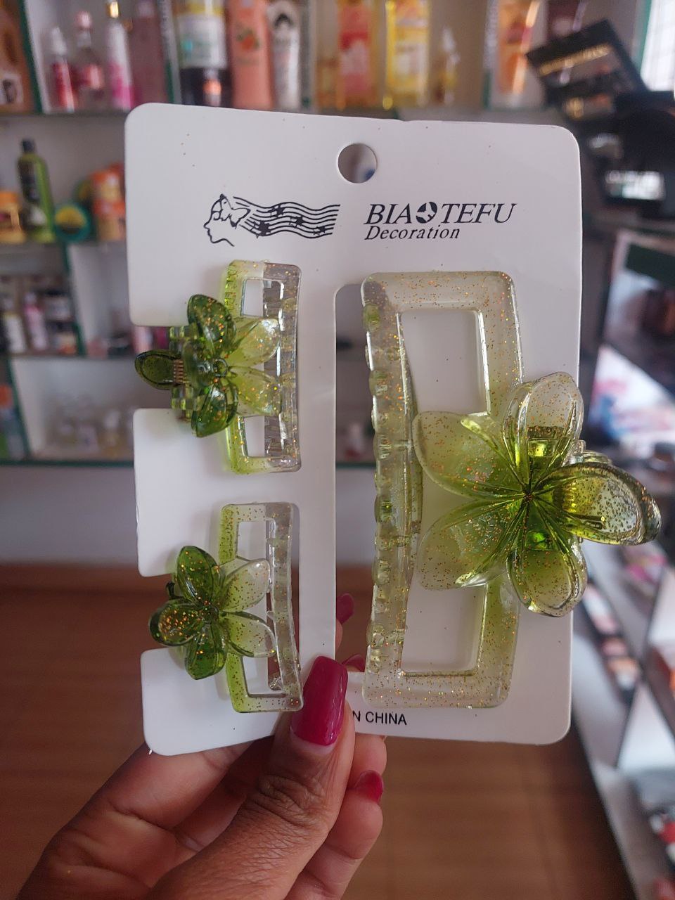 Biaotefu Hair Decoration 3 in 1 Hair Claw Clips-Green