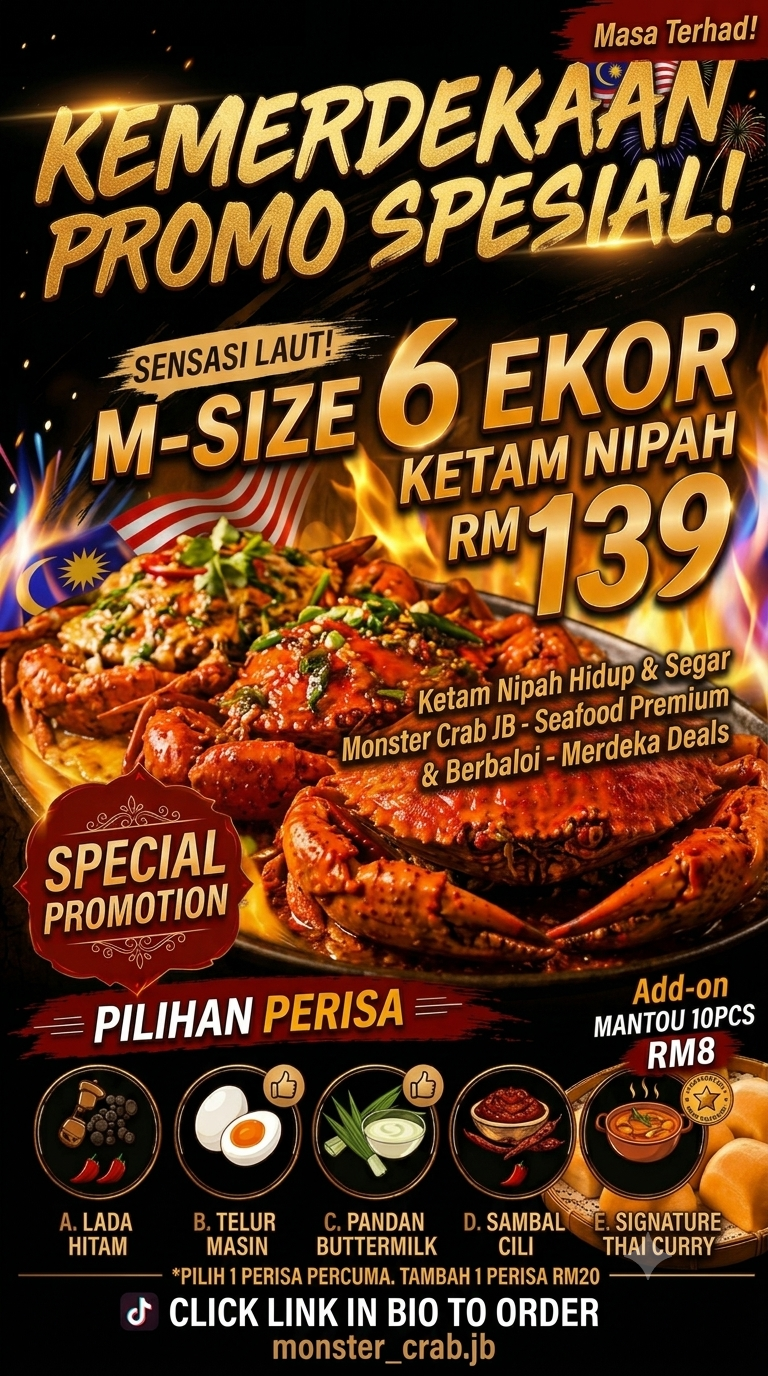 Merdeka Super Promo Ketam Saiz M 6 ekor 