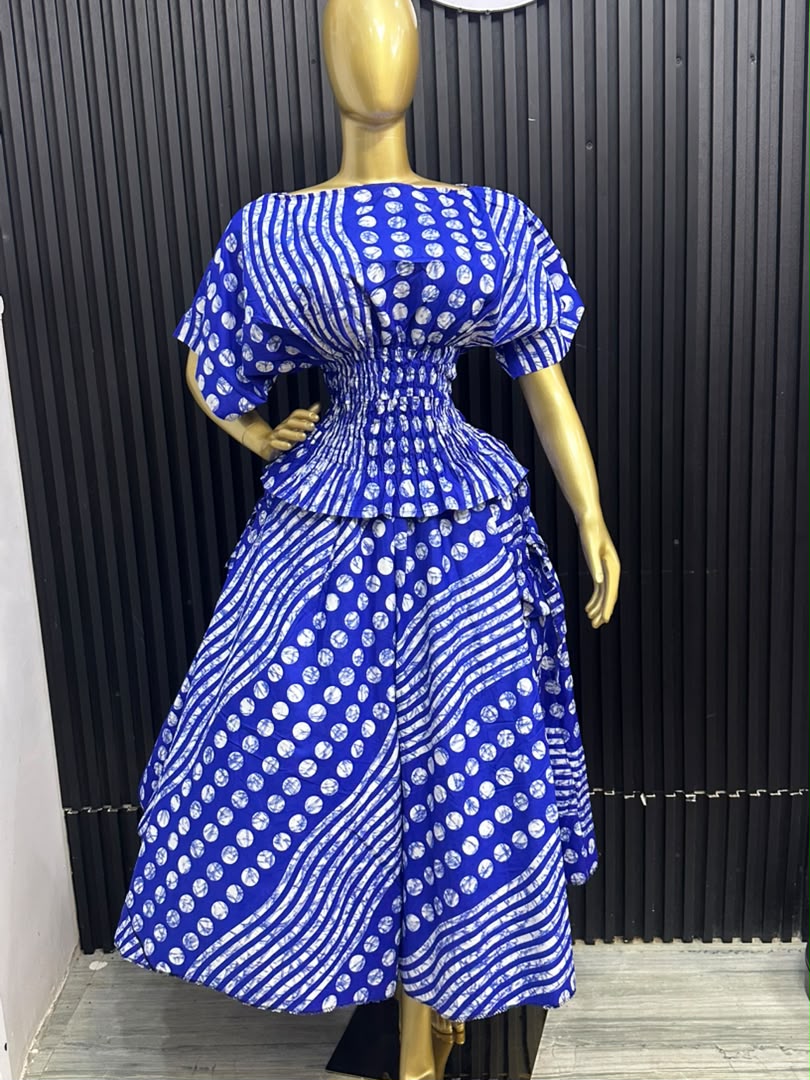 Royal Blue Batik Two-Piece Set_0