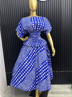 Royal Blue Batik Two-Piece Set