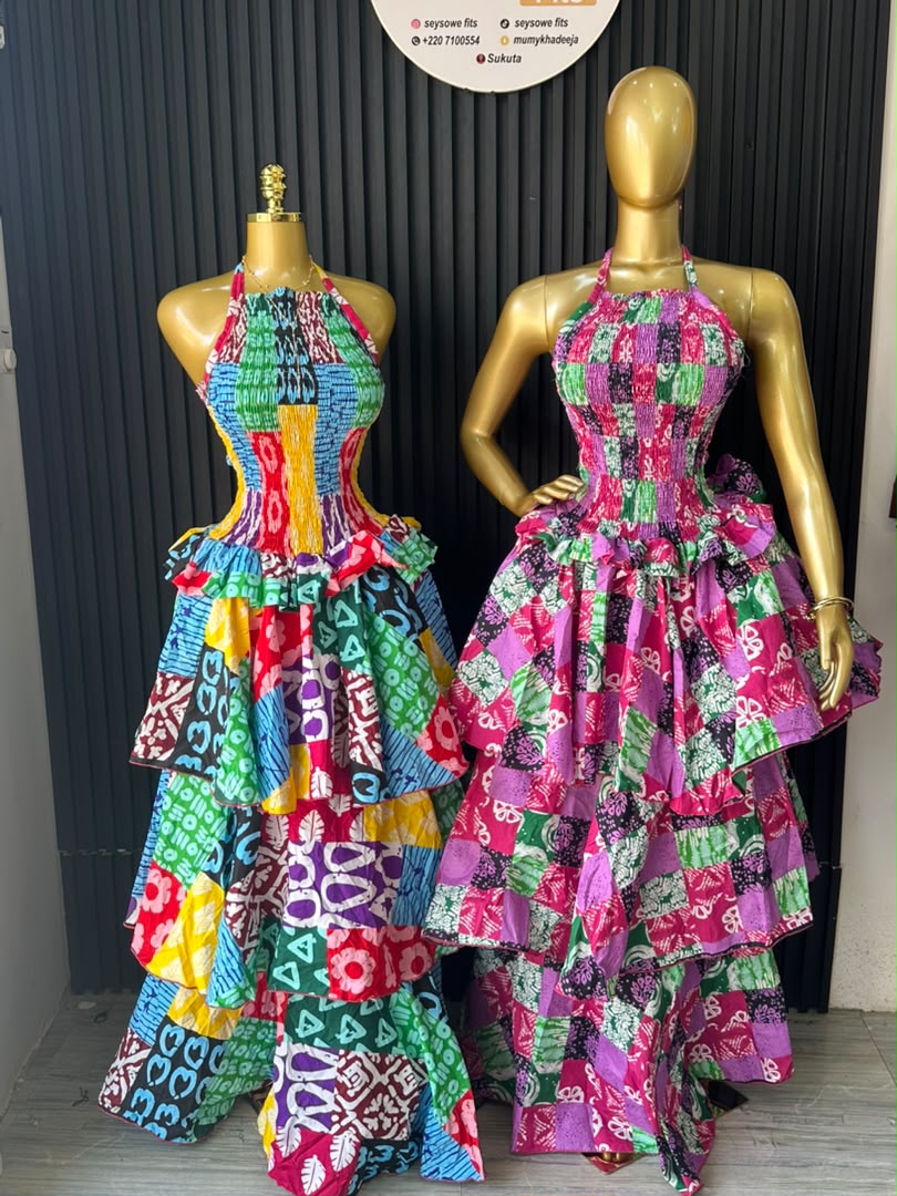 Patchwork Halter Gown (Carnival Mix & Pink Berry Mix)