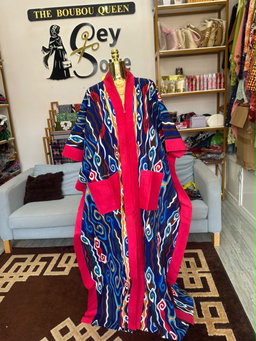 Navy Swirl Batik Boubou