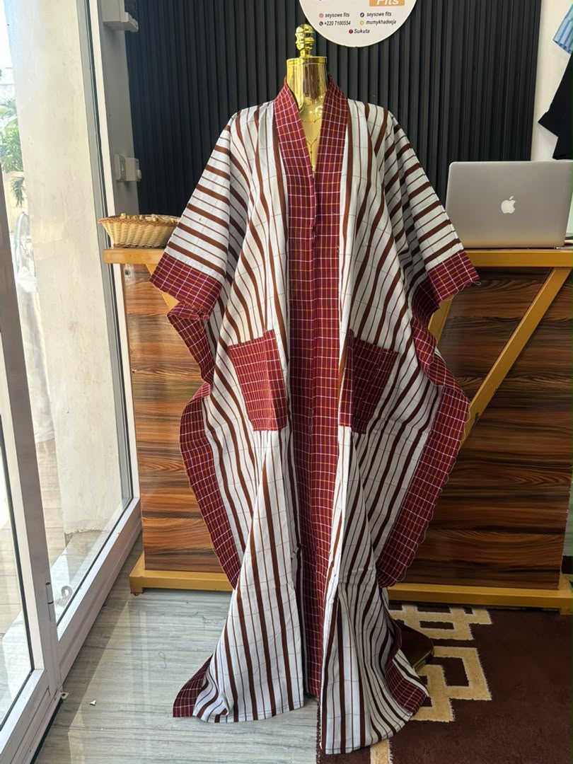 Maroon Stripe Boubou_0