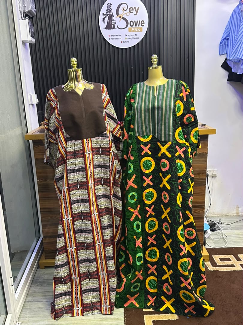 Red Stripe Boubou & Green XO Print Boubou_0