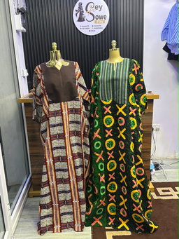 Red Stripe Boubou & Green XO Print Boubou