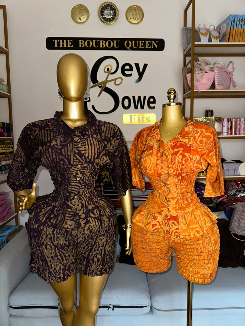 Purple Batik Romper & Orange Batik Romper