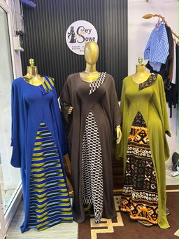Two-Tone Slit Kaftan Dresses