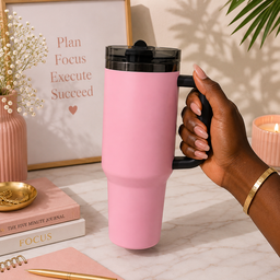 TUMBLER 1.18 LITRE AVEC COUVERCLE ANTI FUITE ROSE NOIR