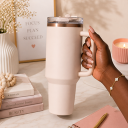 TUMBLER 1.18 LITRE AVEC COUVERCLE ANTI FUITE VIEUX ROSE