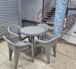4Seater Plastic Patio Dining Table and Chair Set