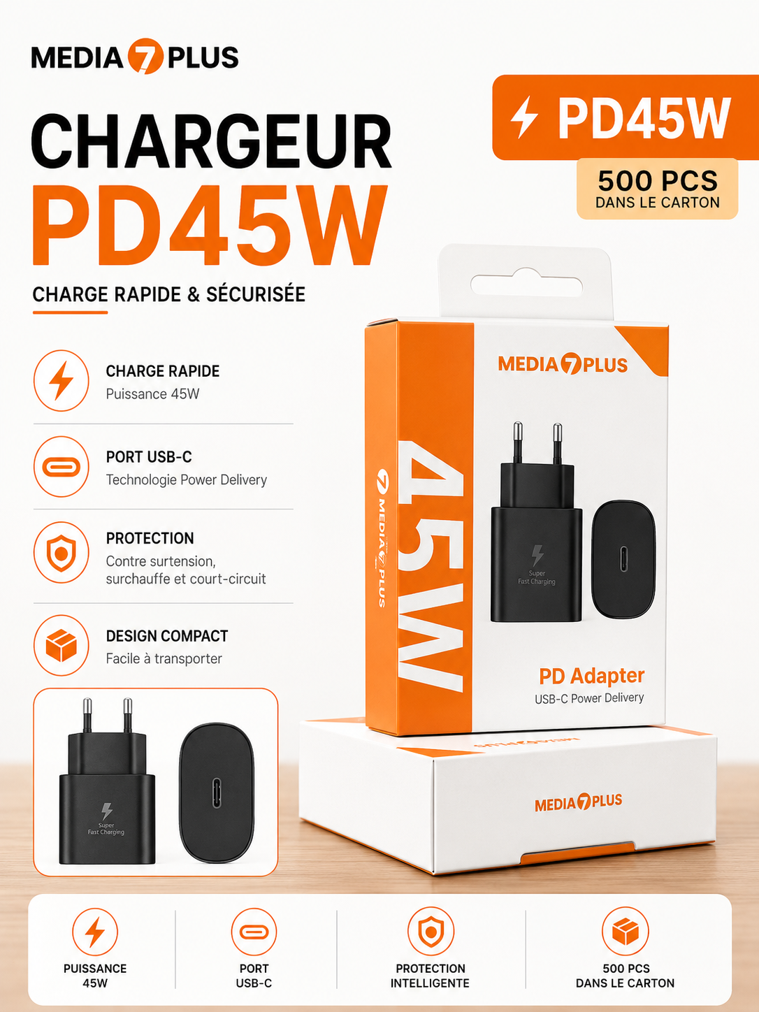PD45W Adapter (tete chargeur)
