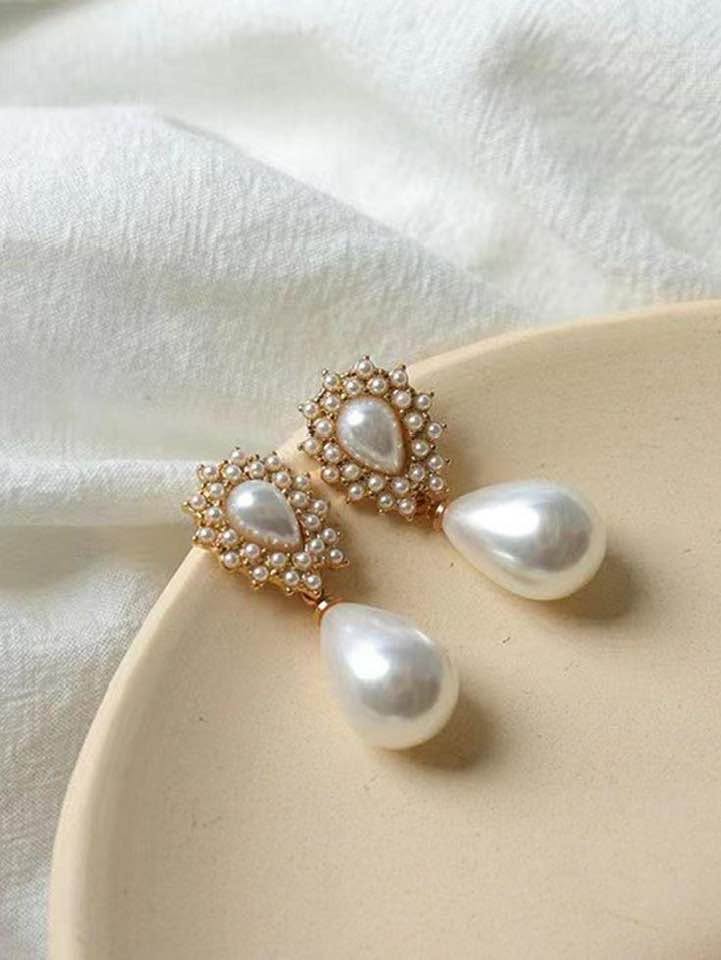 boucles d'oreilles de mariée pendantes