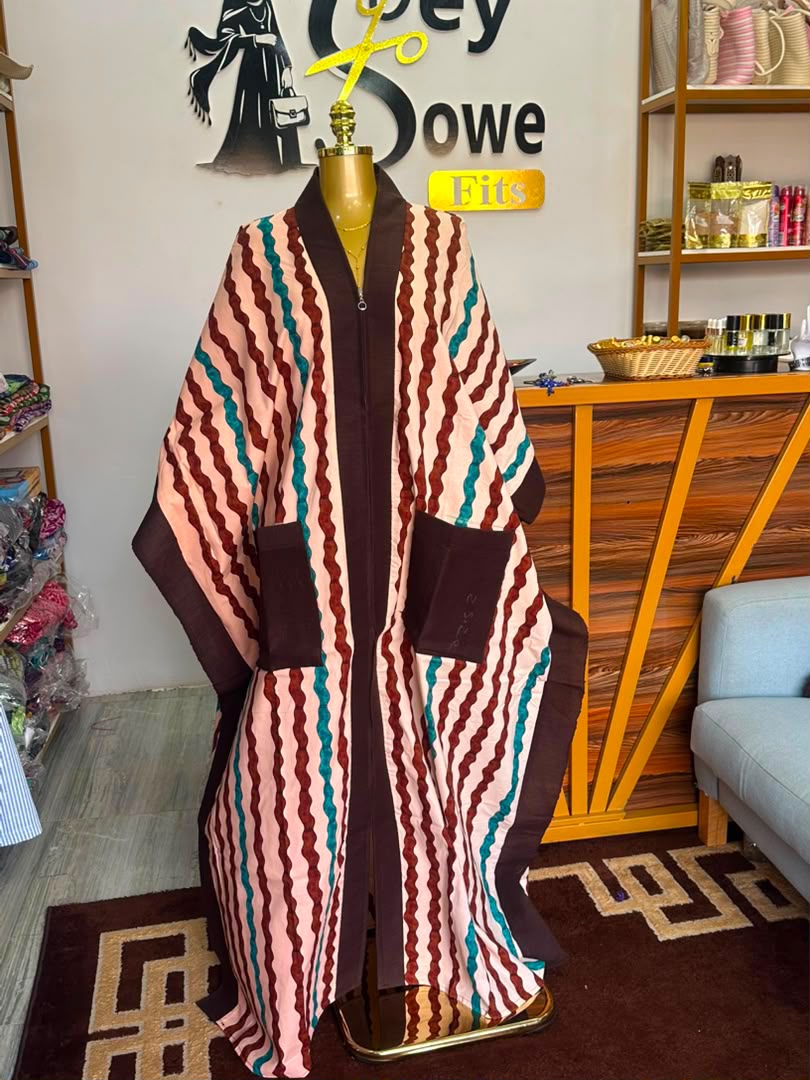 Pink & Teal Wave Stripe Boubou