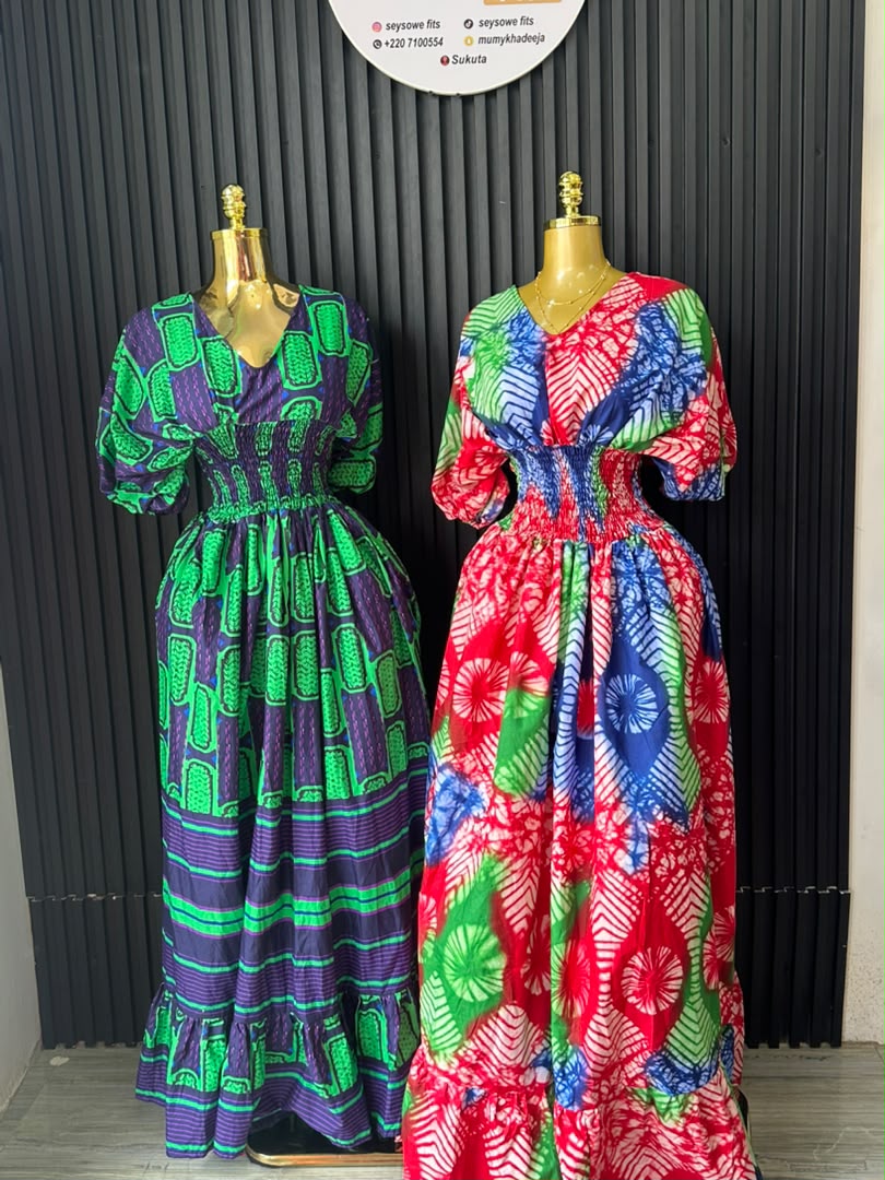 Green Geometric Maxi Dress & Multicolor Tie-Dye Maxi Dress