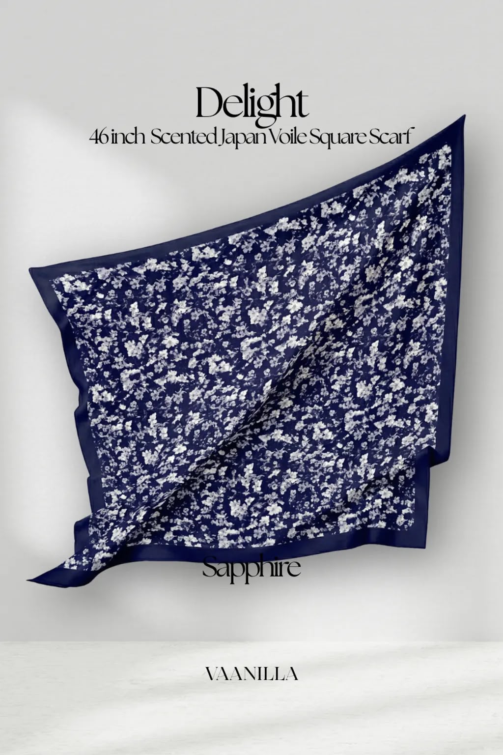 Delight Scented Japan Voile Square Scarf in Sapphire