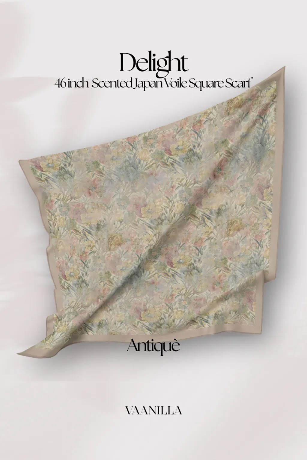 Delight Scented Japan Voile Square Scarf in Antique