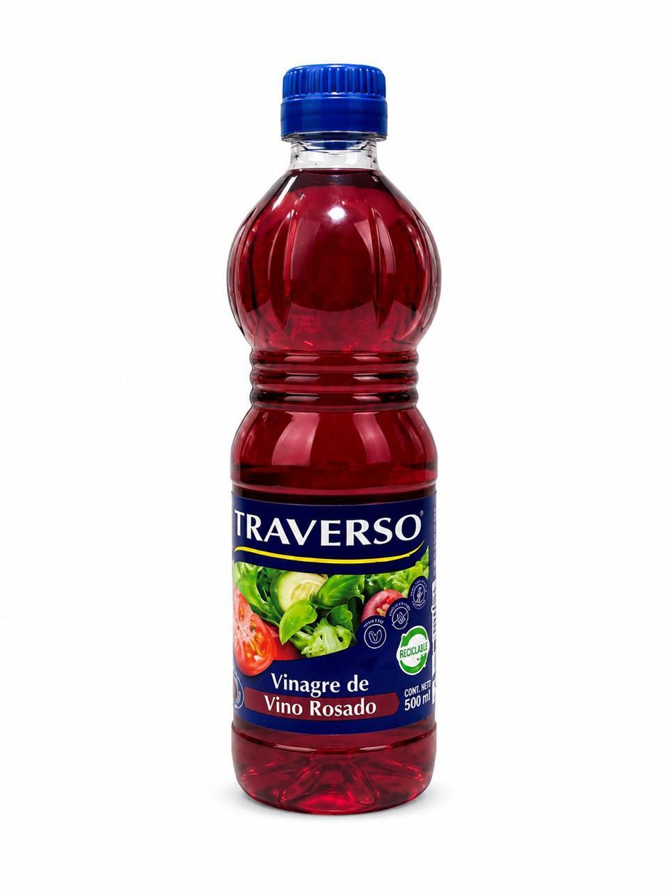 Vinagre Vino Rosado 500 Ml Traverso_0