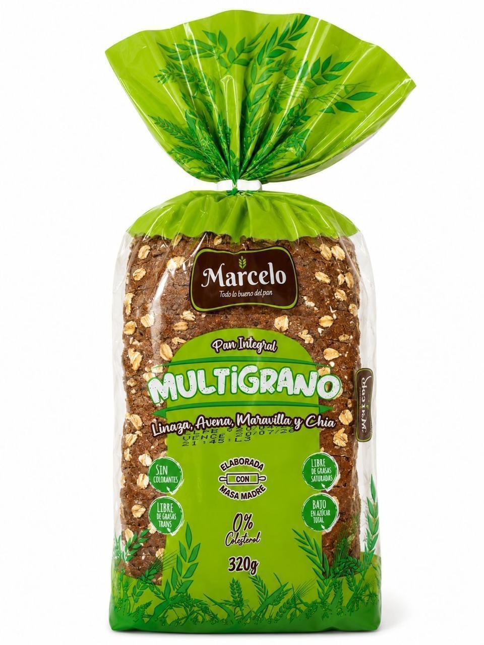 Pan Multigrano Linaza,avena,maravilla Y Chia 320 Gr Marcelo