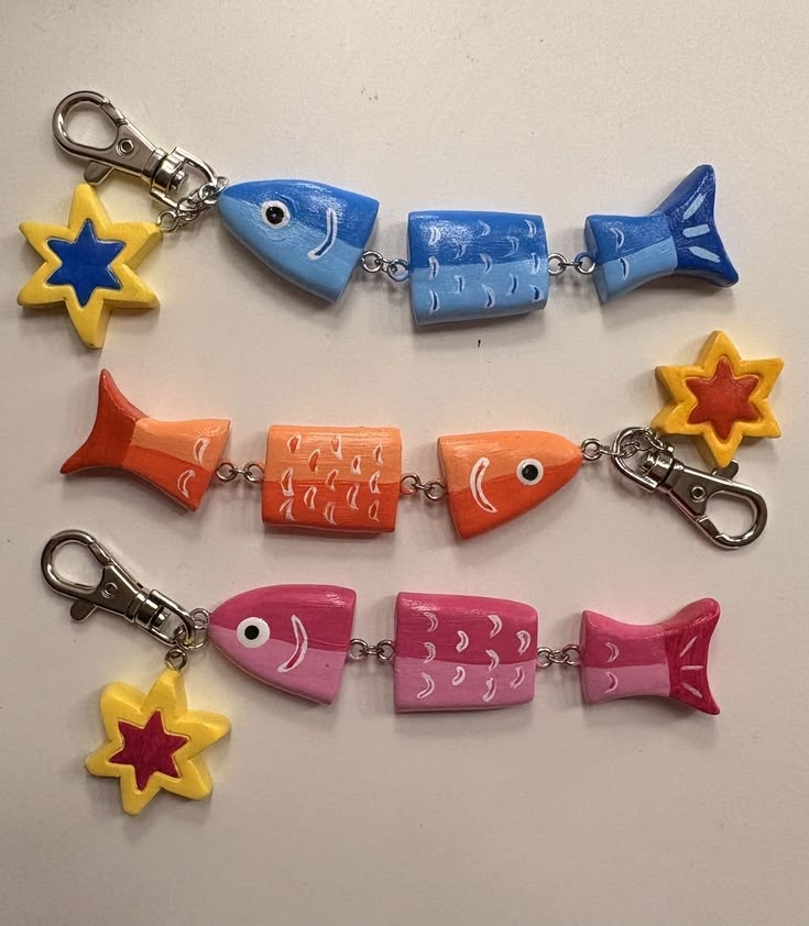 Handmade Clay Keychain Fish