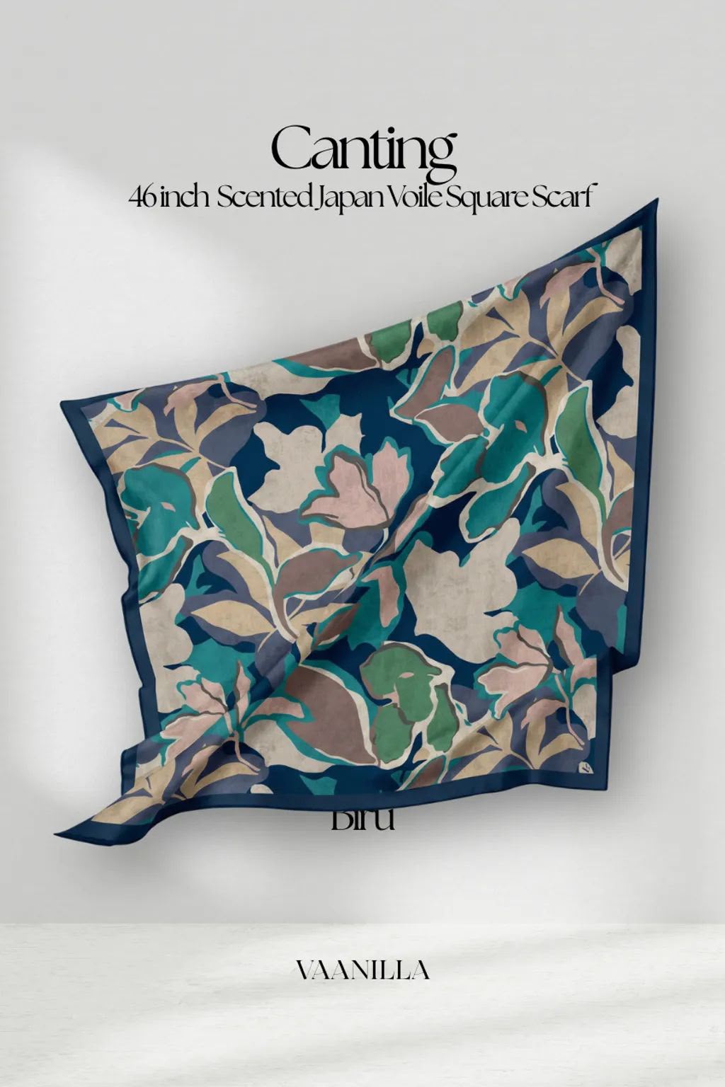 Canting Scented Japan Voile Square Scarf in Biru