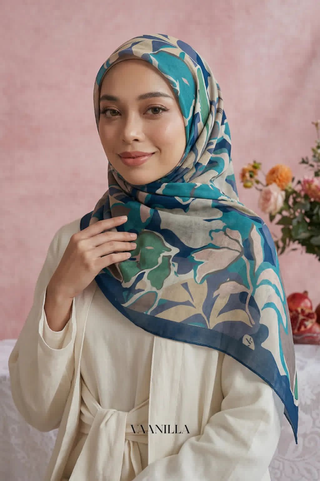 Canting Scented Japan Voile Square Scarf in Biru_1